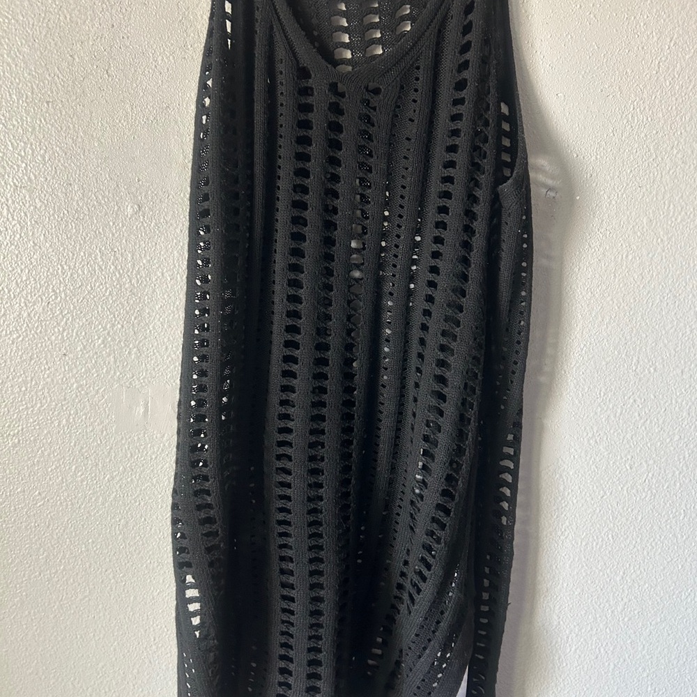 Chic Black Crochet Maxi Dress